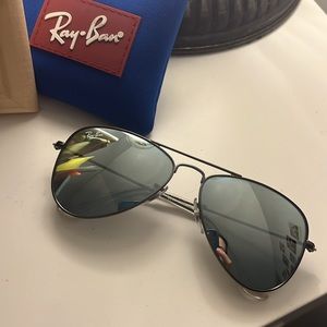 Ray Ban Juniors Aviators Kid Gunmetal Gray Mirrored
